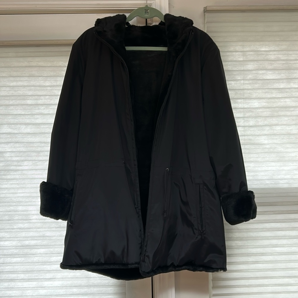 Calvin Klein Reversible Faux Fur Jacket